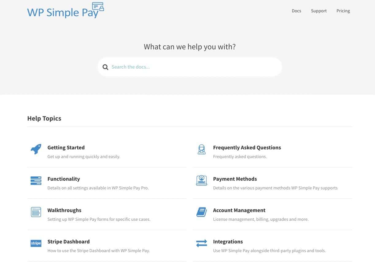 Base de conocimiento de pago simple de WP