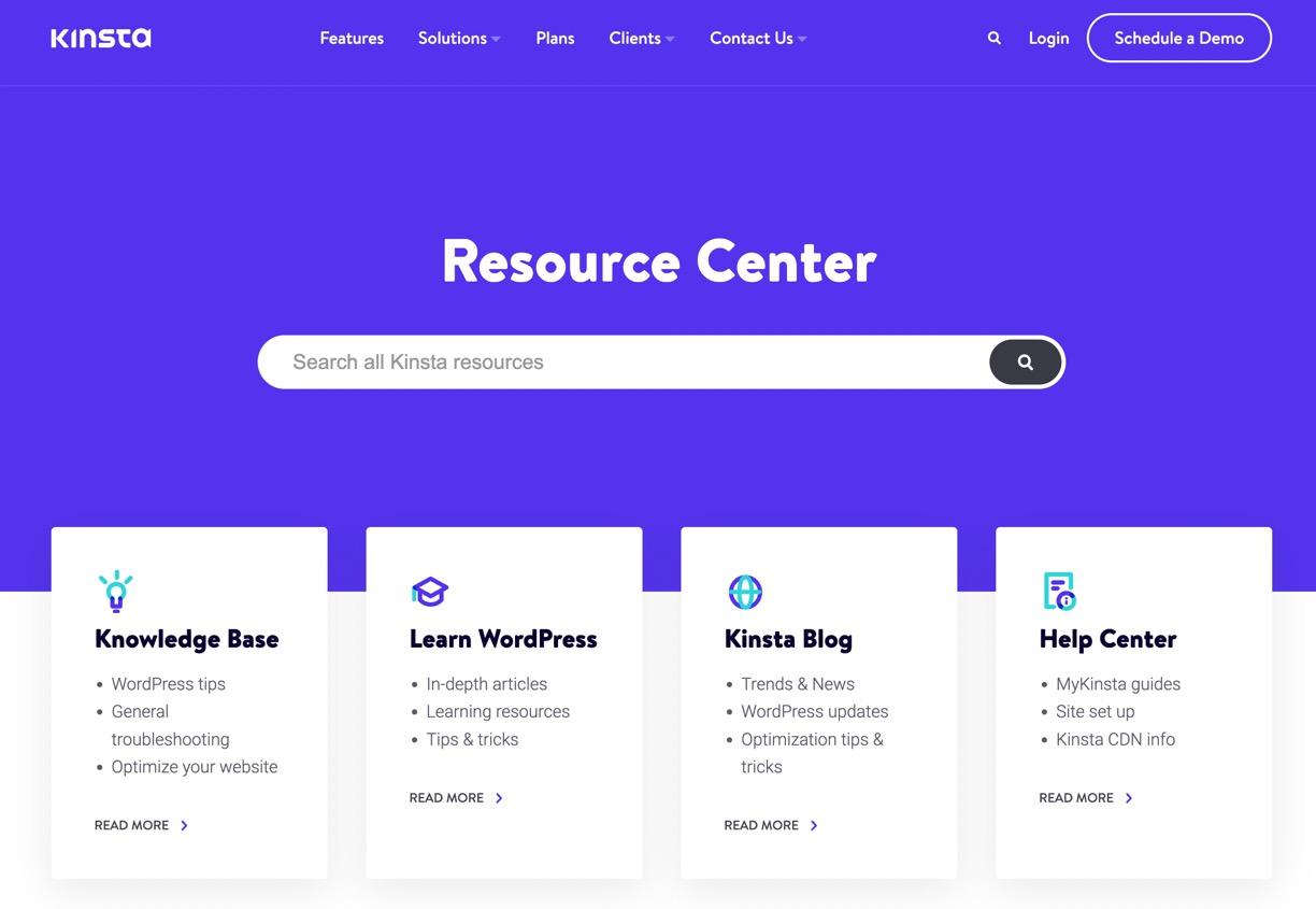 Das Kinsta-Hosting-Ressourcenzentrum