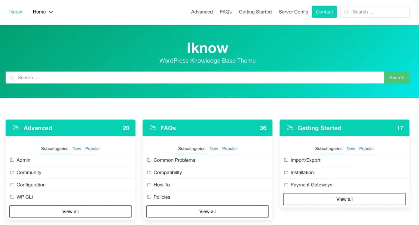 Le thème WordPress IKnow