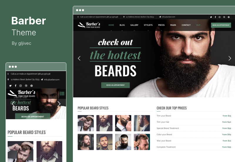 Barber Theme - тема WordPress для парикмахерских и парикмахерских