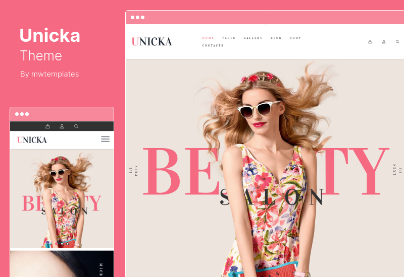 ธีม Unicka - จัดแต่งทรงผม & ร้านเสริมสวย WordPress Theme