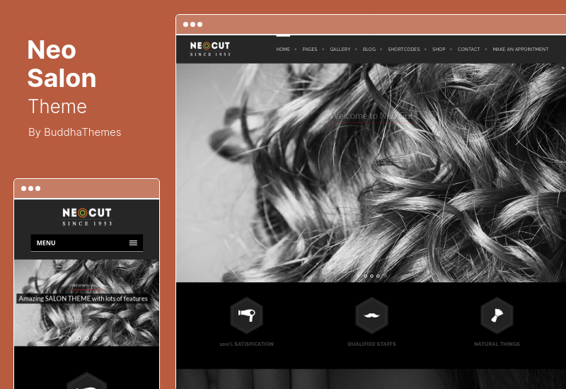 Tema Neo Salon - Tema WordPress de barbearia