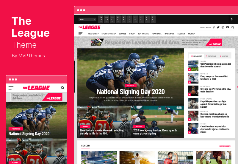 The League Theme — тема WordPress для спортивных новостей и журналов