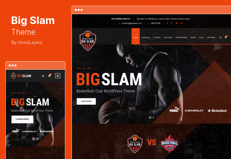 Tema Big Slam - Klub Olahraga dan Tema Sepak Bola WordPress