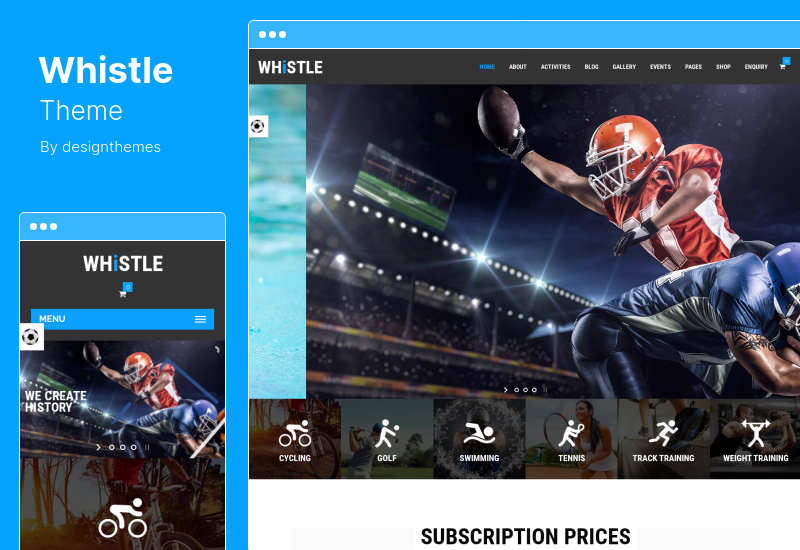 Whistle テーマ - スポーツストアとパーソナルコーチの WordPress テーマ