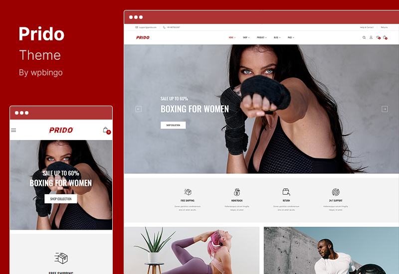 Prido 主题 - 体育商店 WooCommerce 主题