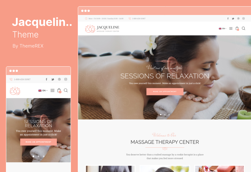 Tema Jacqueline - Tema WordPress de frumusețe pentru salonul de spa și masaj