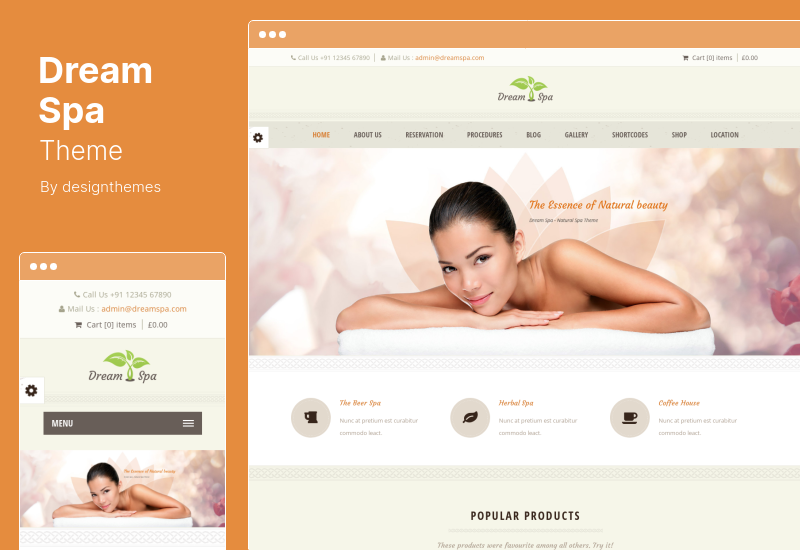 Tema Dream Spa - Tema WordPress Clean Beauty Spa & Salon