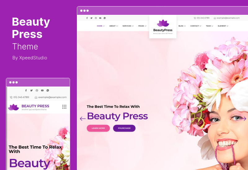 Beauty Press Theme - Tema WordPress pentru salonul de frumusețe Spa