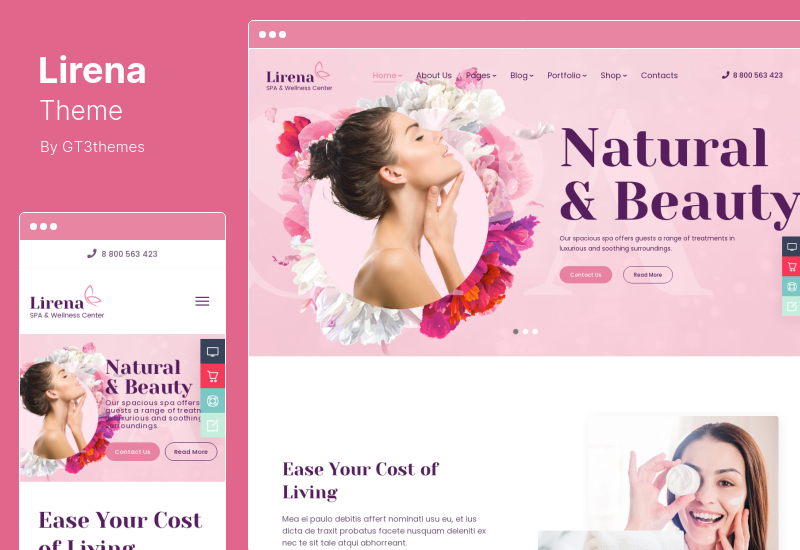 Tema Lirena - Tema WordPress para salão de beleza e spa