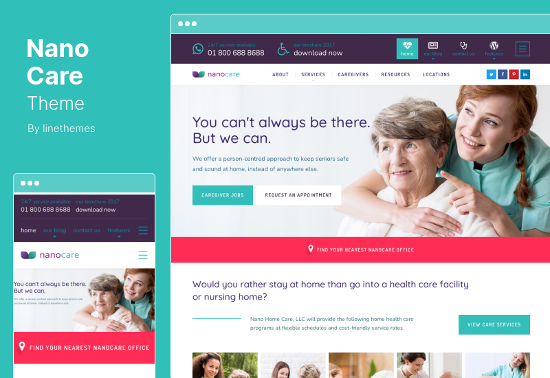 NanoCare 主題 - 家庭保健、醫療保健 WordPress 主題