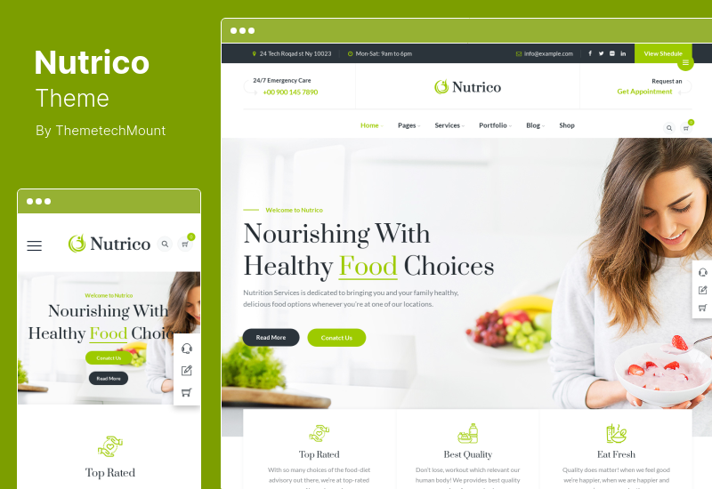 ธีม Nutrico - บริการด้านสุขภาพโภชนาการ WordPress Theme