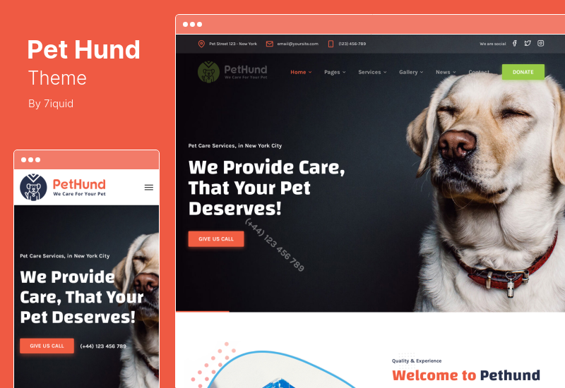 Pet Hund 主題 - 動物商店和獸醫 WordPress 主題