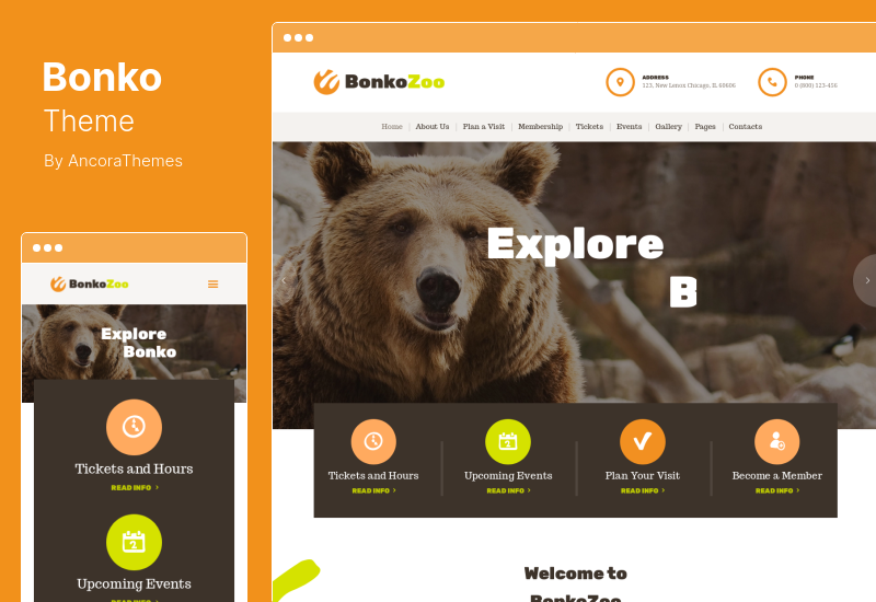 ธีม Bonko - ธีม WordPress ของ Safari & Zoo