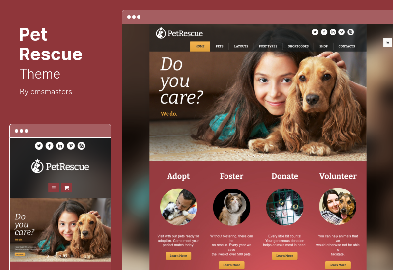 Thème de sauvetage pour animaux de compagnie - Thème WordPress pour animaux et abris caritatifs
