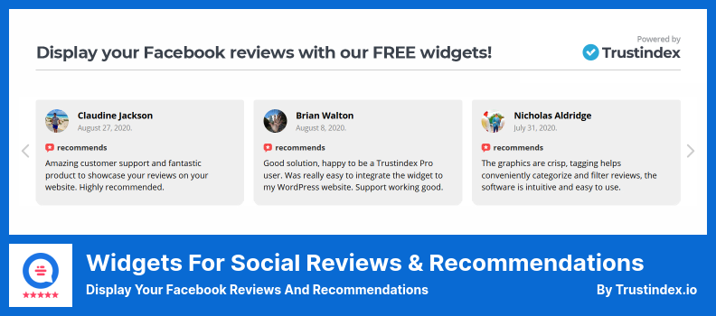 Plugin Widgets for Social Reviews & Recommendations - Affichez vos avis et recommandations Facebook