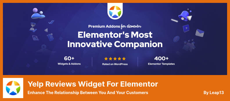 Yelp Reviews Widget for Elementor Plugin - Melhore o relacionamento entre você e seus clientes