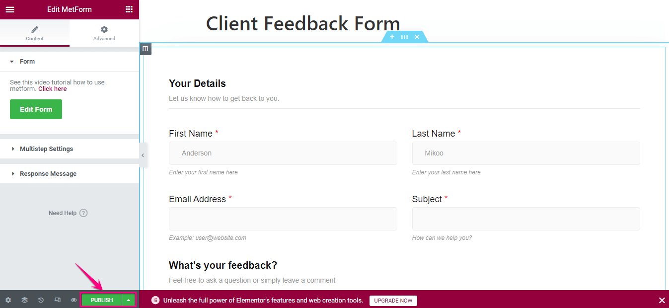 Agregue comentarios de clientes usando MetForm, el complemento de comentarios de WordPress