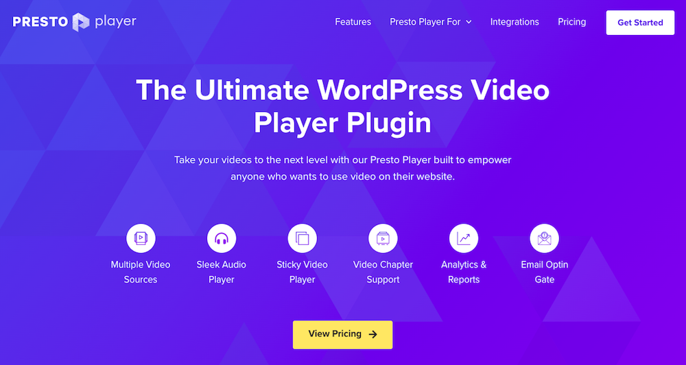 Pemutar Presto, plugin WordPress Pemutar Video