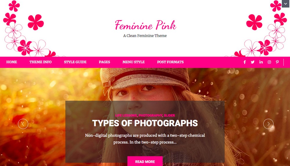 Tema WordPress rosa femminile