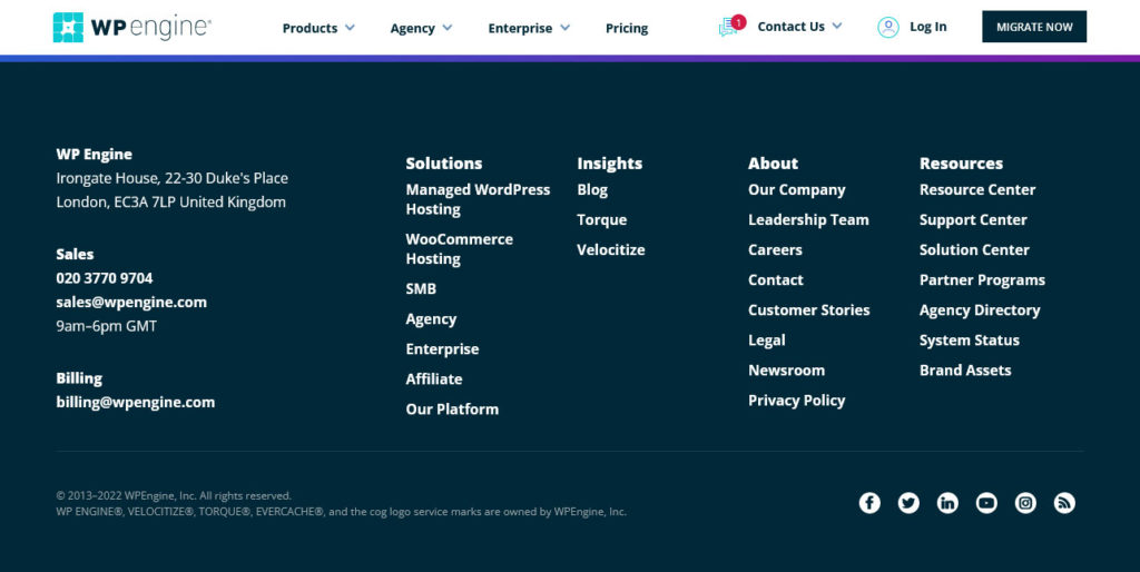 tautan internal dalam contoh footer