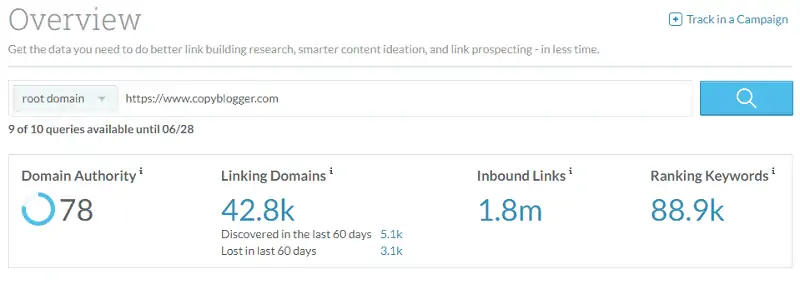 Moz Link Explorer