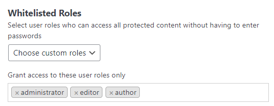 PPWP Pro: Whitelist-Benutzerrollen greifen auf Ihre geschützten Seiten zu
