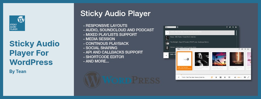 Sticky Audio Player pentru pluginul WordPress - Un player audio modern pentru site-ul dvs. web