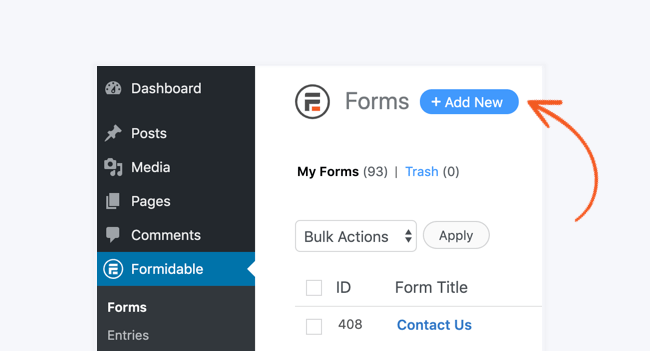 Klik 'Tambah Baru' untuk membuat formulir baru