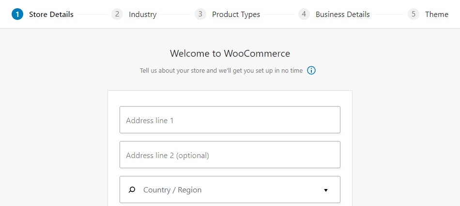 WooCommerce セットアップ ウィザード