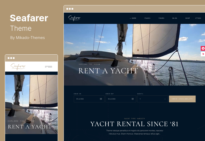 Thème des marins - Thème WordPress pour la location de yachts et de bateaux