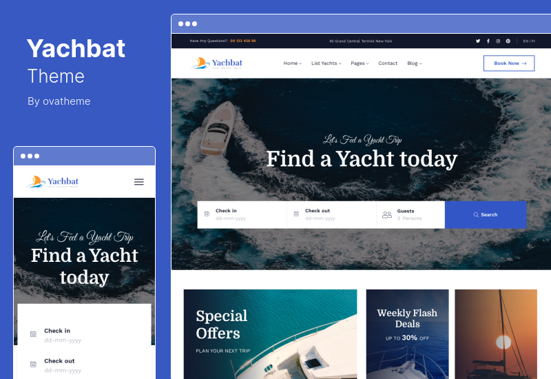 Thème Yachbat - Thème WordPress pour la location de yachts et de bateaux