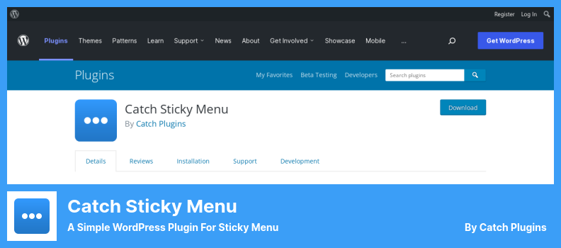 Catch Sticky Menu Plugin - un plugin WordPress simplu pentru Sticky Menu