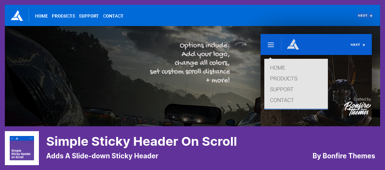 Simple Sticky Header on Scroll Plugin - Adaugă un antet glisant în jos