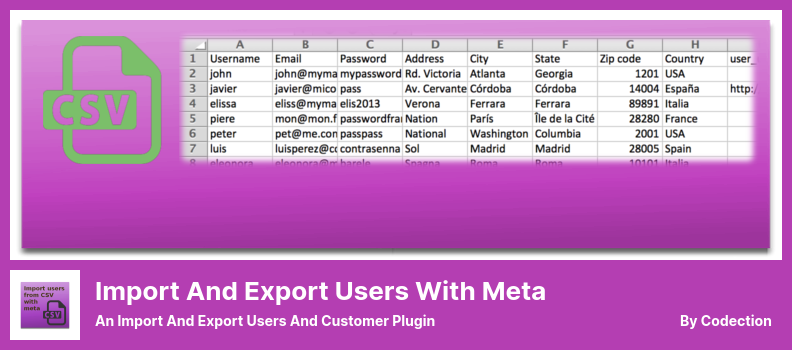 Importar e exportar usuários com o Meta Plugin - um plug-in de importação e exportação de usuários e clientes