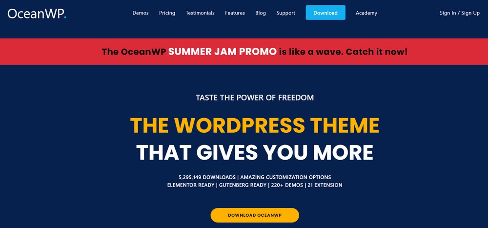 Тема WordPress в стиле ретро OceanWP