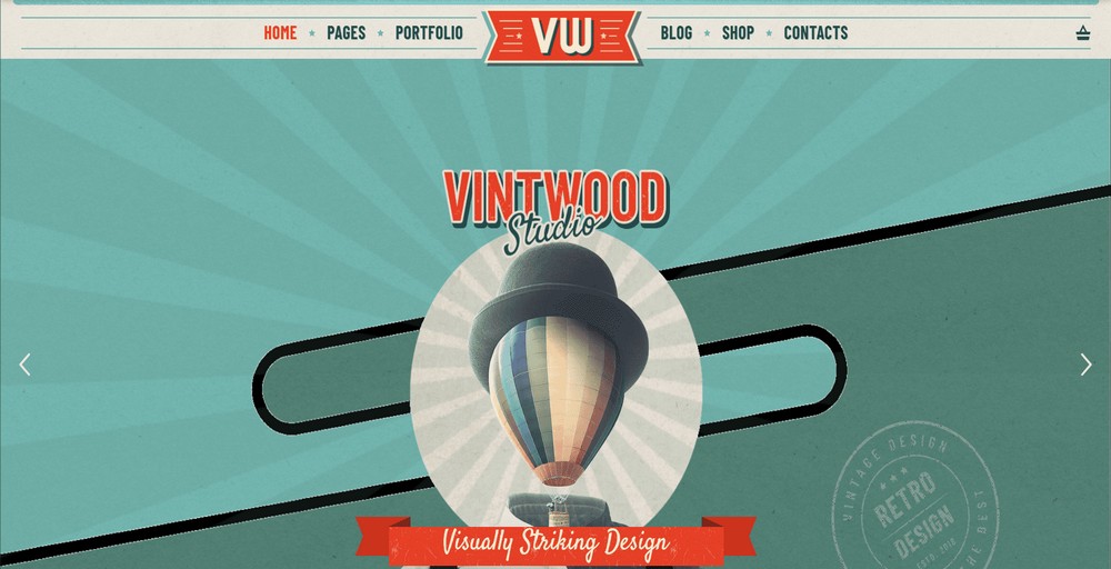 Tema de WordPress de estilo retro de Vintwood