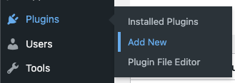 Aggiungi un nuovo plug-in dalla dashboard di WordPress