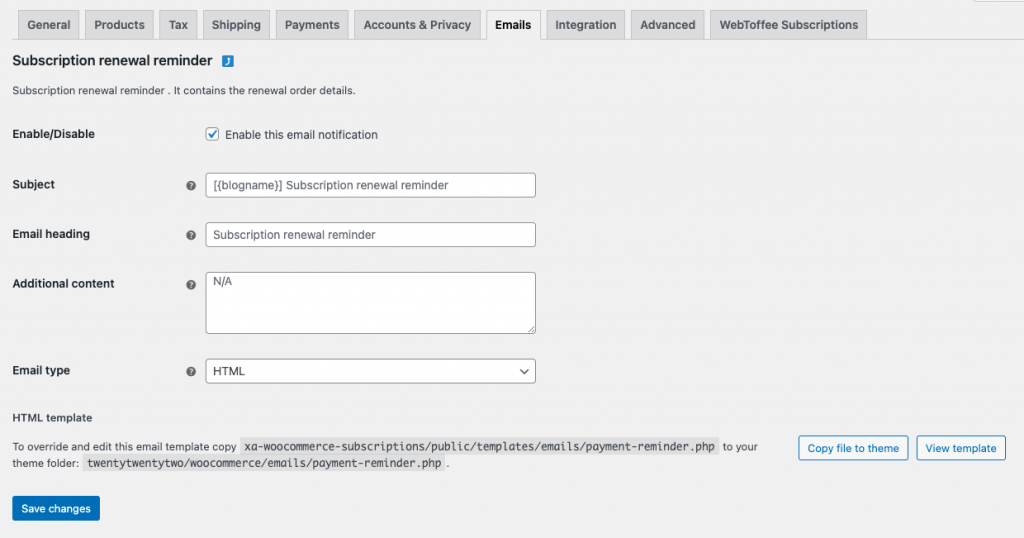 อีเมลแจ้งเตือนการต่ออายุการสมัคร WooCommerce