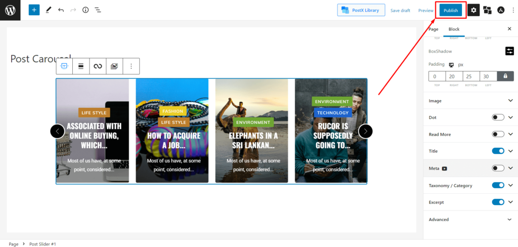 Publishing Post Carousel