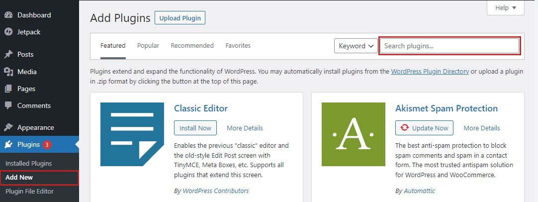 Cari Plugin untuk Diinstal di WordPress