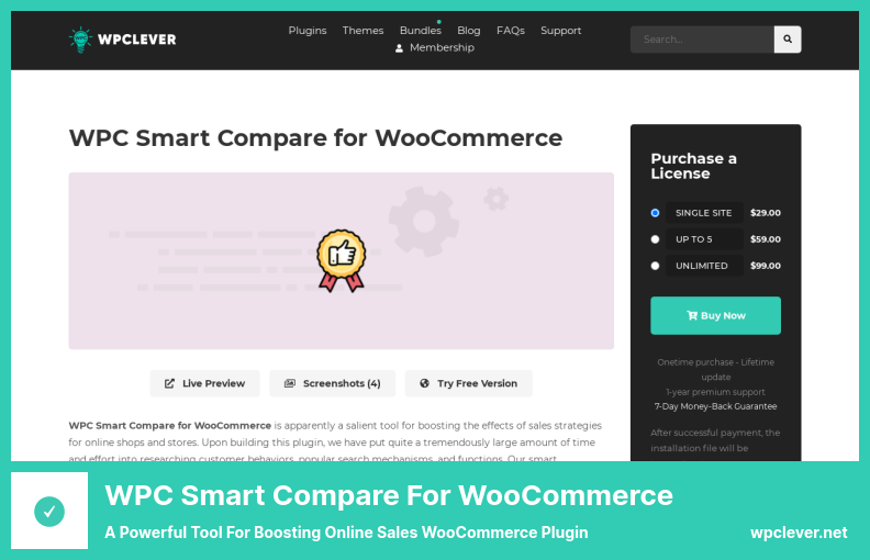 WPC Smart Karşılaştırma Eklentisi - Çevrimiçi Satışları Artırmak İçin Güçlü Bir Araç WooCommerce Eklentisi