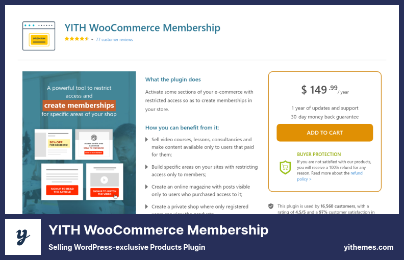 YITH WooCommerce 會員插件 - 銷售 WordPress 獨家產品插件