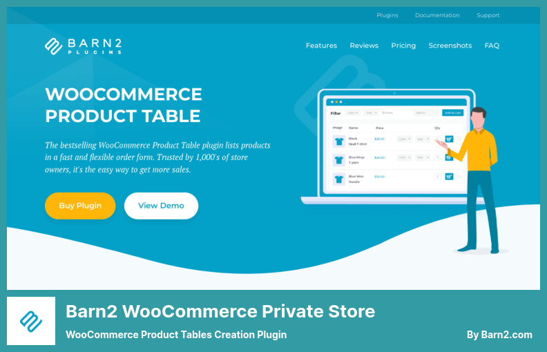 Barn2 WooCommerce Private Store Plugin - WooCommerce 產品表創建插件