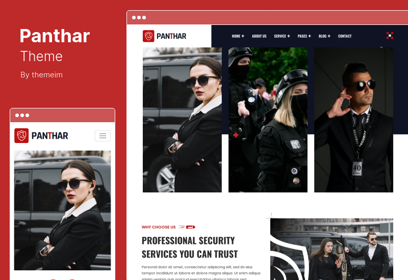 Panthar Theme - Тема WordPress для частной безопасности и службы видеонаблюдения