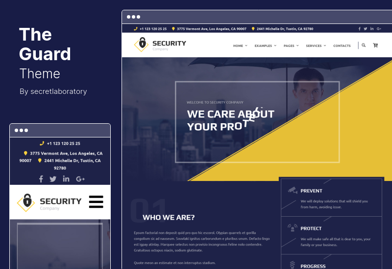 The Guard Theme - บริษัทรักษาความปลอดภัย WordPress Theme