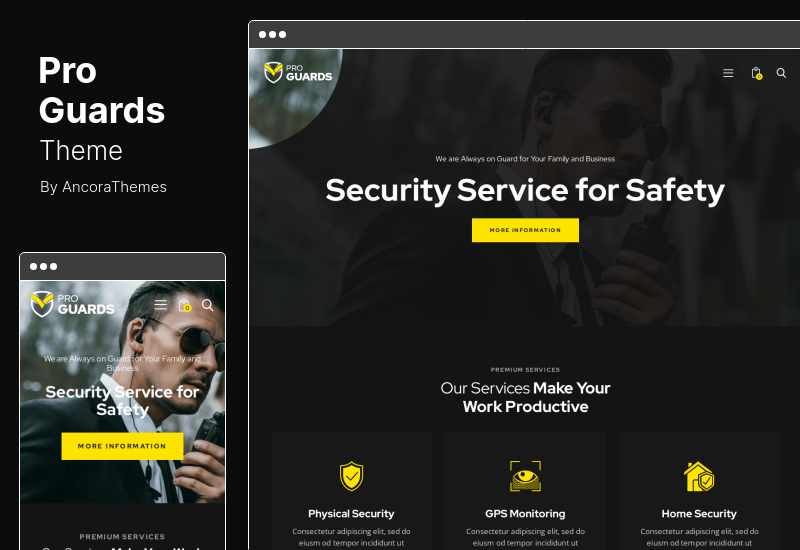 Tema ProGuards - Tema WordPress para guardaespaldas y seguridad