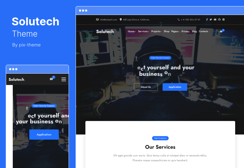 Solutech 主題 - 安全和閉路電視 WordPress 主題