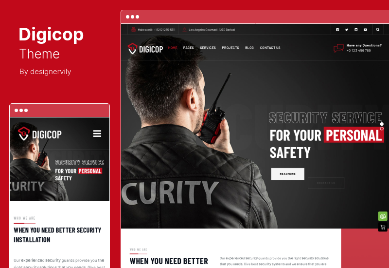 Digicop Theme - موضوع الأمن و CCTV WordPress