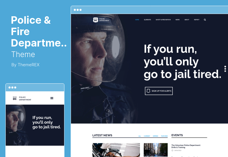 Tema del departamento de policía y bomberos - Tema de WordPress para negocios de seguridad y policía y bomberos